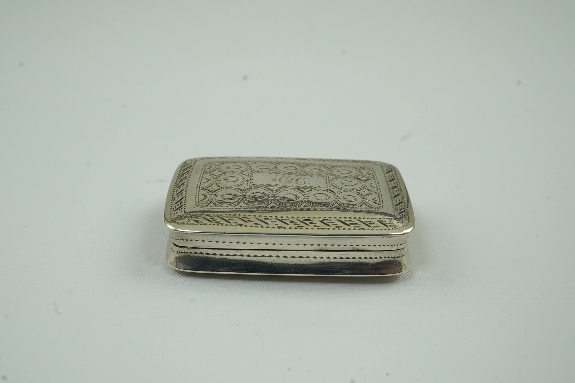 A William IV engraved silver vinaigrette by Nathaniel Mills